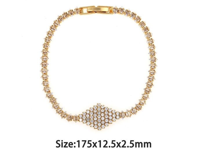18k Gold Filled Tennis Bracelet,Simple Bracelet,Gold Dainty CZ Diamond Bracelet,Gift for Her