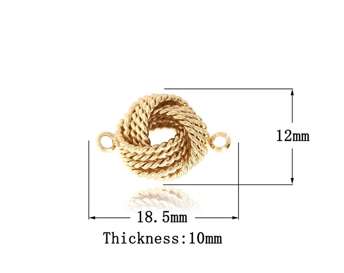 Round Clasps Connectors,Knot Jewelry Clasp, 18K Gold Filled Connectors, Delicate Connectors  for DIY Jewelry Making Supply