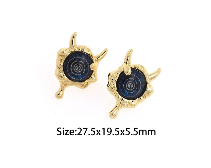 Demon Eye Earrings, Lucky Eye Earrings, Dainty Stud Earrings, 18K Gold Filled Statement Earrings, Boho Earrings,27.5x19.5x5.5mm
