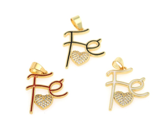 18K Gold Filled Fe Pendant,Gold Dainty Heart Charms,CZ Heart Charm Bracelet Necklace for DIY Jewelry Making Supply