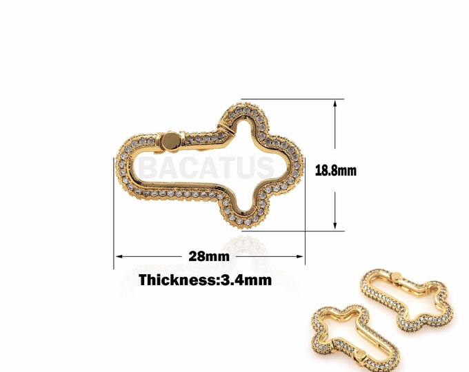 1pcs Cross-Shaped Carabiner, Cross-Shaped Turnbuckle, CZ Cubic Zirconia, Carabiner, Cross-Shaped Charm, DIY Jewelry Making 18.8x28x3.4mm