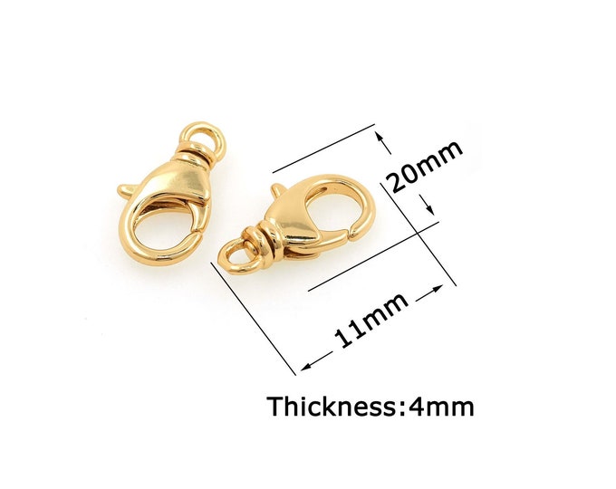 18K Gold Filled Lobster Clasp,Gold Dainty Lobster Clasp Bracelet Necklace for DIY Jewelry Making Supply