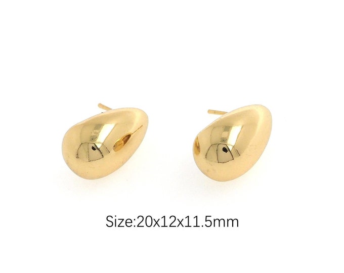 Boho Earrings, WaterDrop Earrings, 18K Gold Filled Bar Earrings, Water Drop Earrings,Gift For Her, 20x12x11.5mm