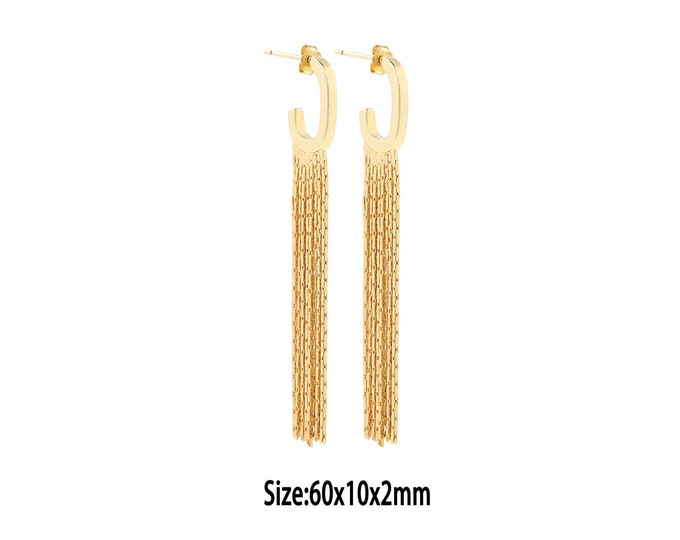 1pair 18K Gold Filled Tassel Earrings,Gold Earrings,Dainty Earrings,Gift For Her