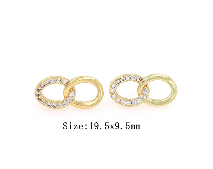 18K Gold Filled CZ Double Hoop Stud Earrings,Gold Double Hoop Stud Earrings,Double Hoop Stud Earrings,Gift for Her