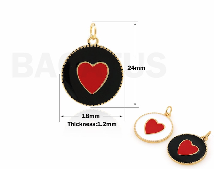 1PCS Love Pendant 18K Round Love Pendant Irregular Round Love Necklace Suitable for Bracelet, Necklace, Jewelry Products 24x18x1.2mm