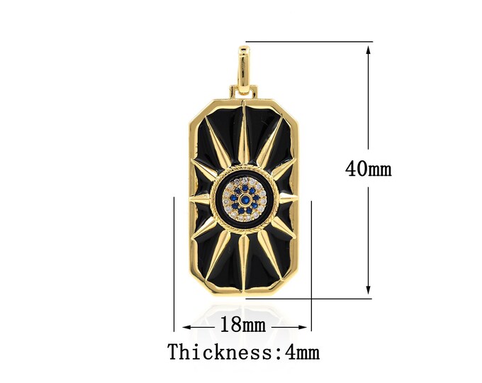 18K Gold Filled Square pendant,Gold Dainty Sun Charms,Sun Charm Bracelet Necklace for DIY Jewelry Making Supply