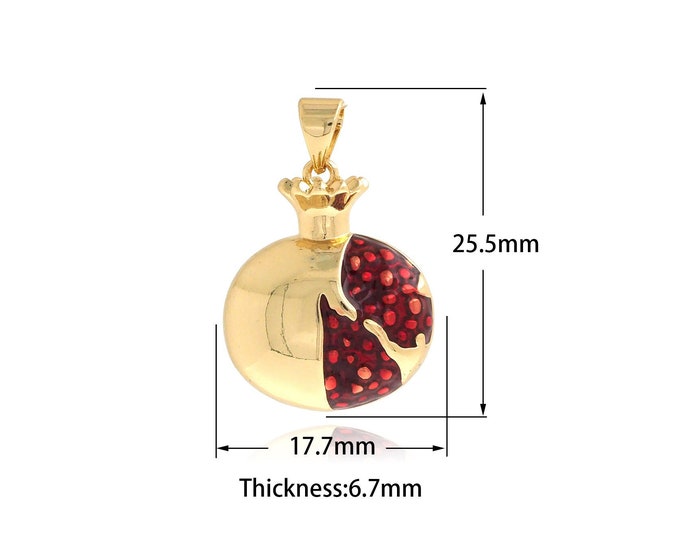 Vase Pendant, Enamel Charm, 18K Gold Filled Vase Charm, Jug Pendant, Jug Charm, DIY Jewelry Supplies, 25.5x17.7x6.7mm