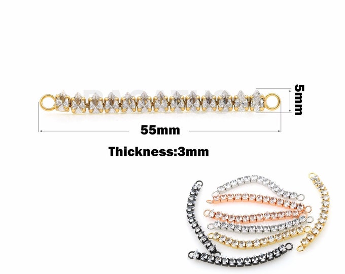 18K Gold Filled Classic Tennis Bracelet, Micropavé CZ Classic Cut Tennis Player Link Head, Tennis Bracelet, 5x55x3mm