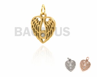 1pcs Stainless Steel Angel Wing Pendant,angel wing jewelry, angel wing gift 18x12mm