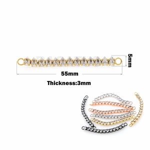 18K ゴールドフィルド クラシック テニス ブレスレット、マイクロパヴェ CZ クラシック カット テニス プレーヤー リンク ヘッド、テニス ブレスレット、5x55x3mm