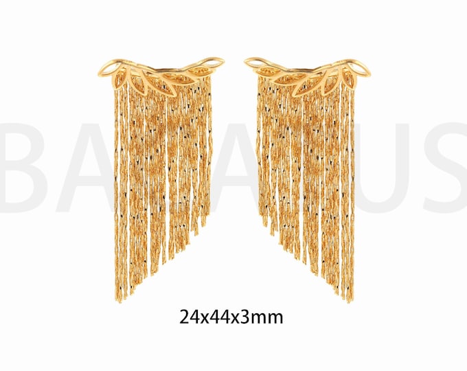 Dainty Earrings,18K Gold Filled Drop Earrings,Statement Earrings, Fashion Earrings,Thin Tassel Earrings,Gift For Her,24x44x3mm