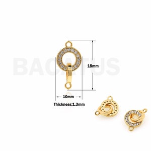 Micropavé CZ  Colorful Gold Ring Pendants ,Loop Circle Charms,Crystal Stone Charms 18x10x1.3mm