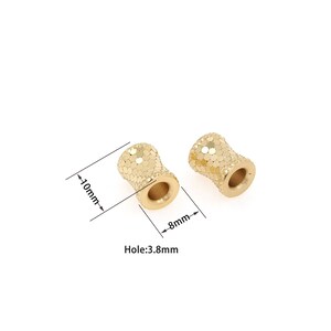 Dainty Cylindrical Beads, 18K Gold Filled Cylindrical Spacer Beads, DIY Bracelet Necklace Accessories,10x8mm Hole:3.8mm