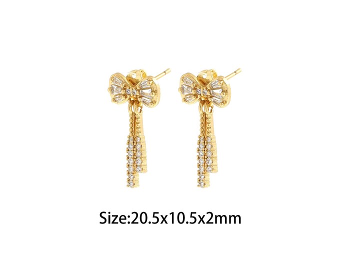 18K Gold Filling Bow Stud Earrings,Gold Bow Stud Earring,Simple Stud Earrings,Gift for Her,20.5x10.5x2mm