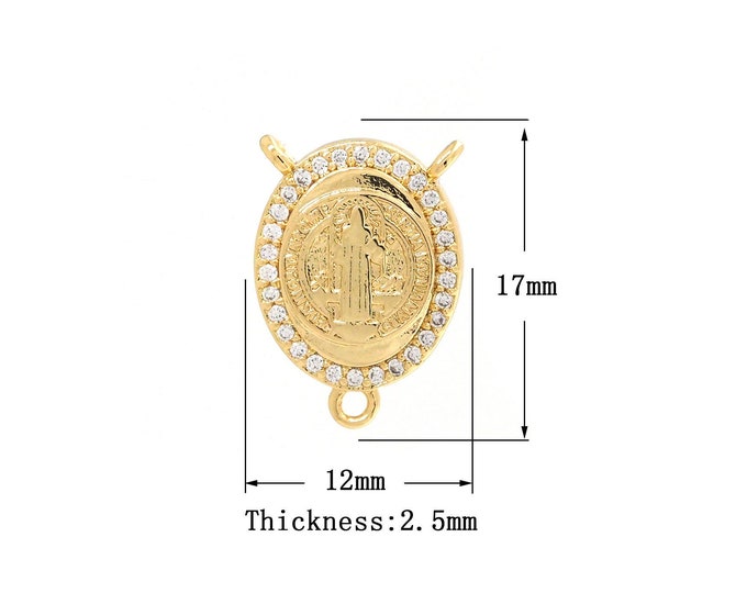 Danity Gold Jesus Charm,Round Jesus Pendant,18K Gold Filled Religion Jewelry,Jesus Necklace,DIY Jewelry Supplies,17x12x2.5mm
