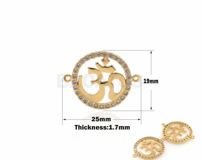 OM Pendant, Yoga Joint, DIY Jewelry Making Accessories OM Pendant  Suitable for Bracelet, Necklace, Jewelry Products 19x25x1.7 mm 1PCS