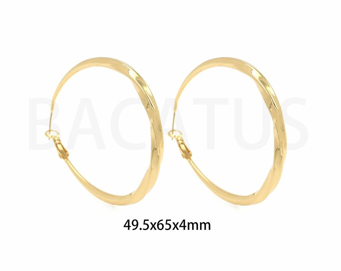 1Pair Boho Earrings 18K Gold Filled Round Zircon Earrings Polygonal Earrings Fine Earrings Gift for Her,Round Earrings,49.5x65x4mm