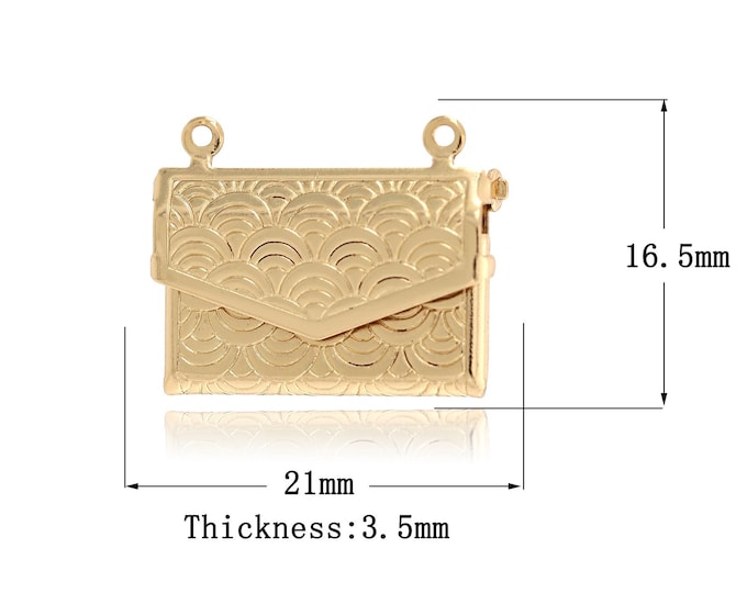 Envelope Charms,18K Gold Filled Envelope Pendant, Envelope Charm for DIY Jewelry Making Supplies