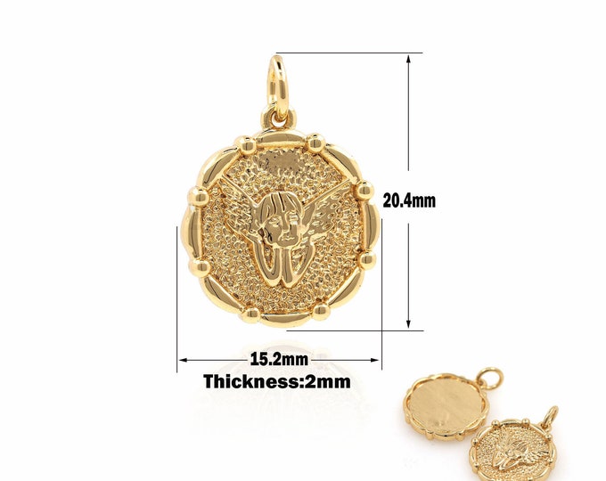 1PCS Angel charm, Disc Angel Pendant, Cute Pendant, DIY Jewelry Making Suitable For Bracelets, Necklaces, Jewelry Products 20.4x15.2x2 mm