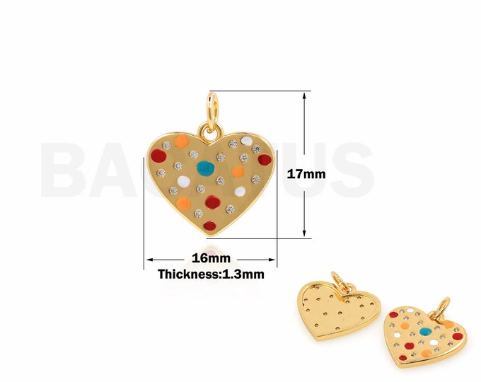 Love Bracelet, CZ Small Pendant, Heart-Shaped Pendant, Heart-Shaped Necklace,Valentine's Day Gift, DIY Jewelryheart-Shaped Accessories 1pcs