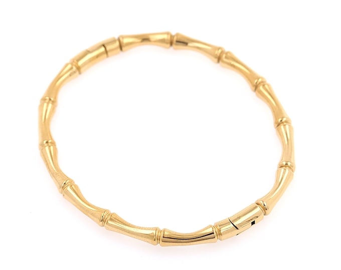 18k Gold Filled Bamboo Bangle,Gold Dainty Open Bangle,Simple Bangle,Gift for Her