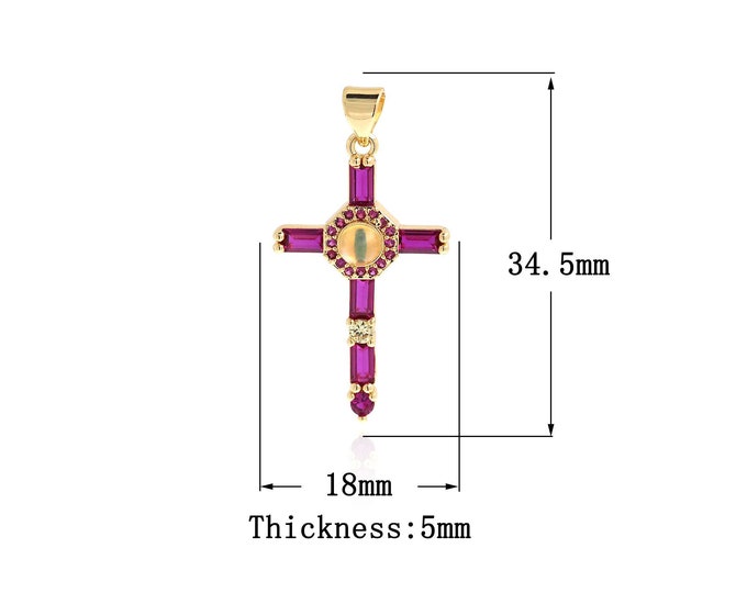 18K Gold Filled Cross Pendant,Gold Dainty Cross Charms,Simple pendant Bracelet Necklace for DIY Jewelry Making Supply