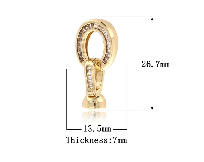 18K Gold Filled Oval Connectors Findings, Micropavé CZ Earrings,Oval Connectors Accessories,Hypoallergenic for DIY Jewelry Making Supplies