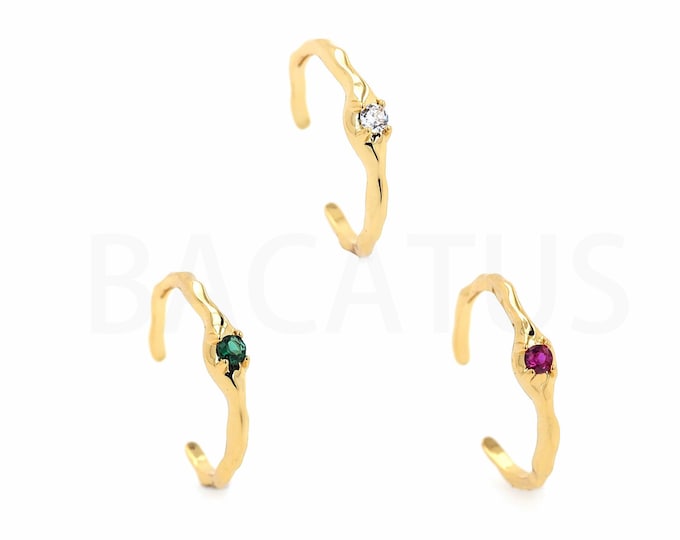 1pcs, Thread Ring, Gold Stacking RingTwist Ring, 18K Gold Filling Adjustable Ring, Double Line Ring, Edgy Ring,