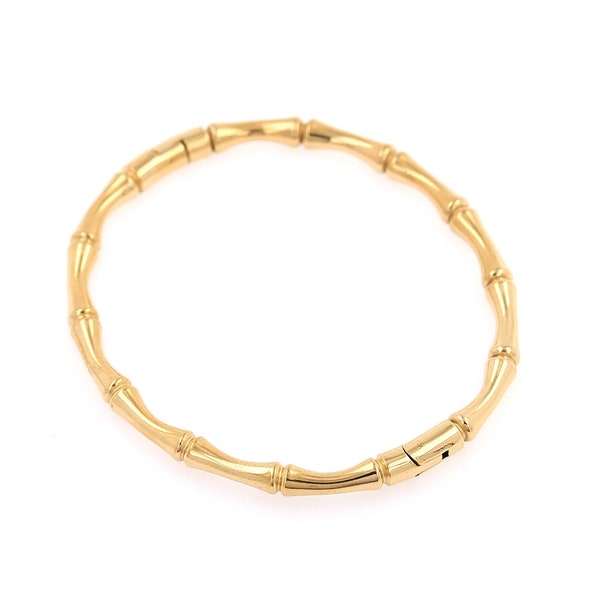 18k Gold Filled Bamboo Bangle,Gold Dainty Open Bangle,Simple Bangle,Gift for Her