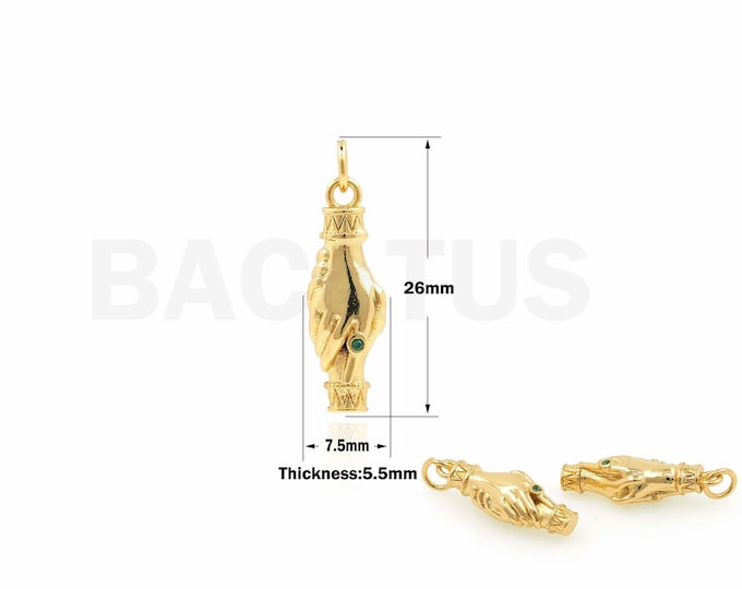 Gesture Pendant, Handshake Charm,18K Gold Filled Hand Pendant,Hand Necklace, Hand Charm,Handshake Necklace,DIY Jewelry Supplies,26x7.5x5.5mm