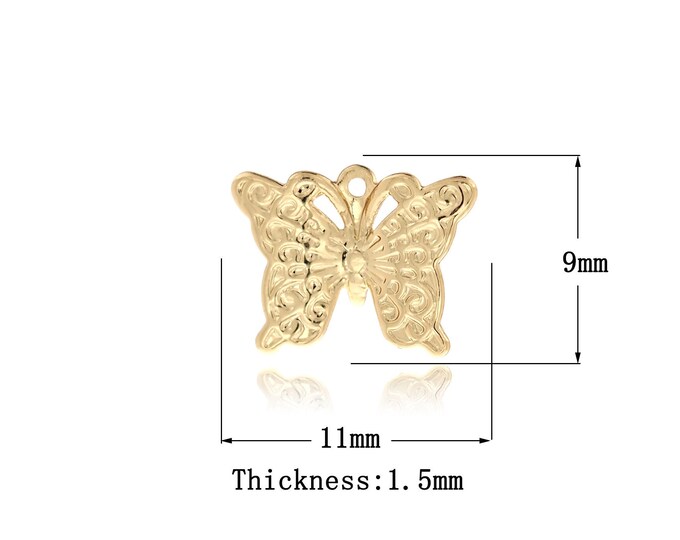 18K Gold Filled Bow Pendant,Bow Tie Charms, Bow Necklace for DIY Jewelry Making Supplies