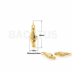 Gesture Pendant, Handshake Charm,18K Gold Filled Hand Pendant,Hand Necklace, Hand Charm,Handshake Necklace,DIY Jewelry Supplies,26x7.5x5.5mm