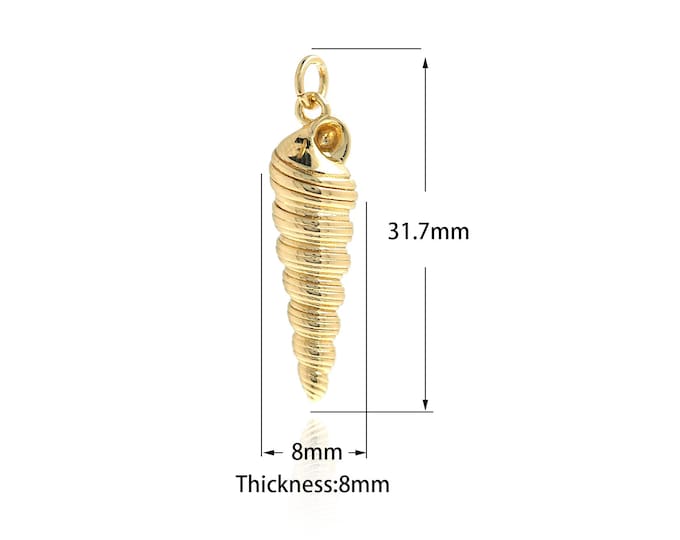 Gold Conch Charm, 18K Gold Filled Beach Charm,Beach Necklace,Dainty Conch Pendant, DIY Jewelry Supplies,