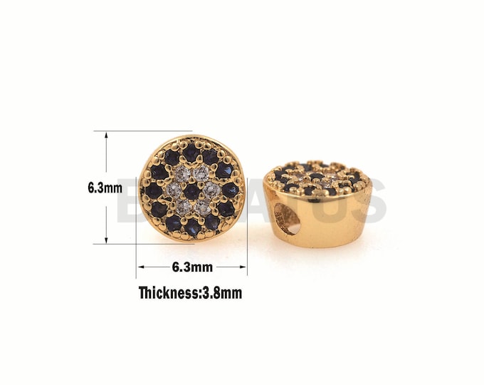 1PCS Micro-Pave Mini Eye Beads, Single Eye Charm, Eye Spacer Beads, Religious Charm, Suitable For Jewelry Making 6.3x3.8mm