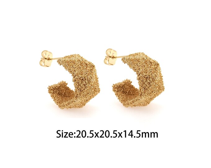 Gold Dainty Square Stud Earring,18K Gold Filled Square Stud Earrings,Simple Stud Earrings,Gift for Her,20.5x20.5x14.5mm