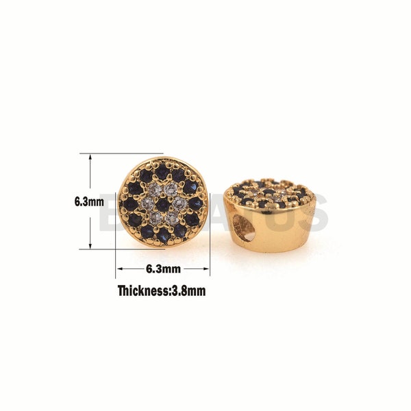 1PCS Micro-Pave Mini Perles pour les yeux, Charme à un œil, Perles d’espacement pour les yeux, Charme religieux, Convient à la fabrication de bijoux 6.3x3.8mm