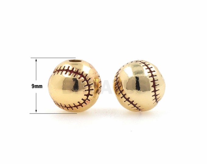 Baseball Spacer Beads, Enamel Baseball, Sports Charm, Baseball Bracelet,Suitable For Jewelry Making Supplies 9.5mm 1pcs