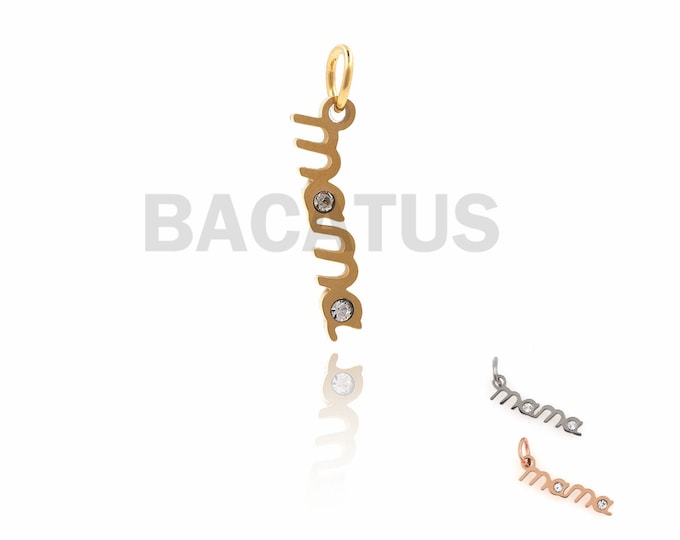 1pcs Stainless steel mama Pendant,gift for mom 21x3mm