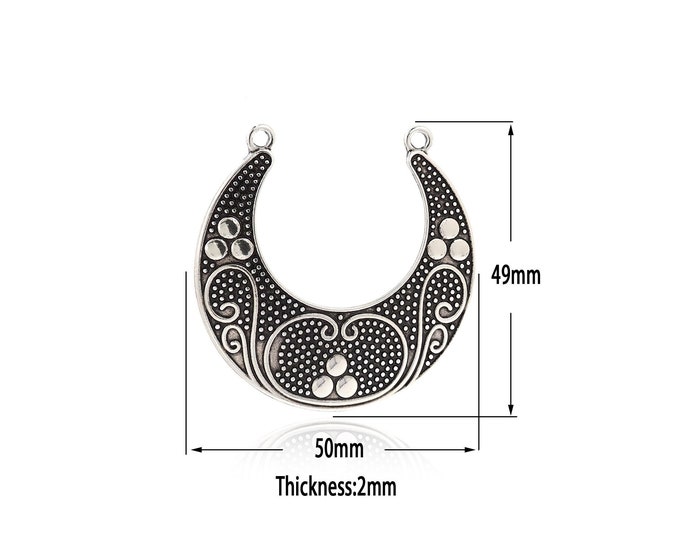 Antique Silver Filling Crescent Moon Pendant,Gold  Dainty Crescent Moon, Minimalist  Charm Bracelet Necklace for DIY Jewelry Making Supply