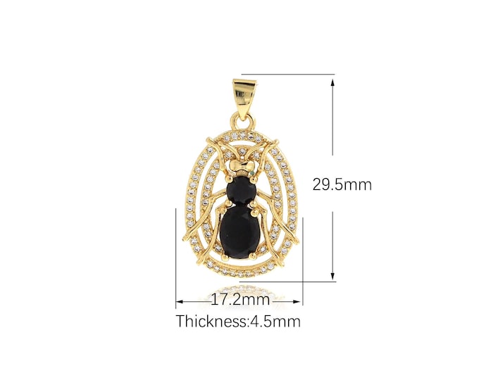 Spider Pendant, 18K Gold Filled Spider Web Necklace,Micropavé CZ Web Charm,Spider Charm,Insect Necklace,DIY Jewelry Supplies,29.5x17.2x4.5mm