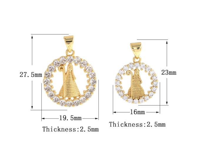Micro-Pave CZ Ancient Egyptian Pharaoh Queen Pendant 18K Gold Filled Queen Nefertiti Handmade Necklace Jewelry Supply