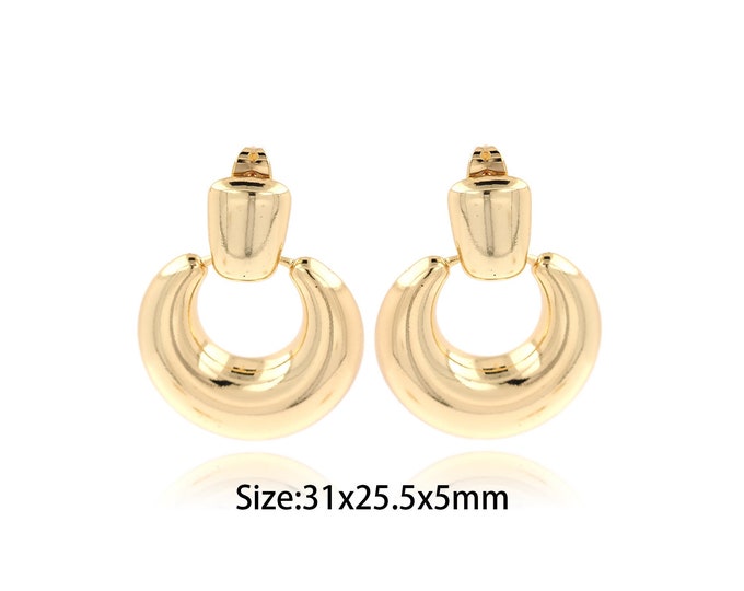 1 pair Gold Dainty Round Stud Earring,18K Gold Filled Round Stud Earrings,Simple Stud Earrings,Gift for Her,31x25.5x5mm