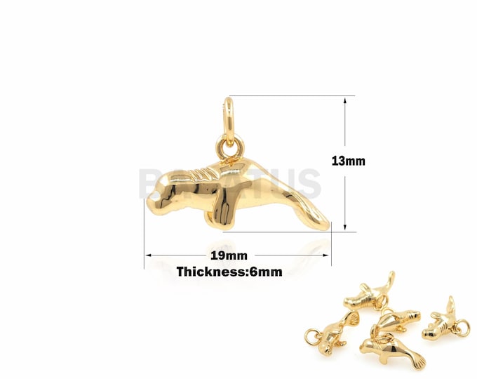 18K Gold Filled Seal Pendant, Marine Animal Pendant, DIYJewelry Design Accessories, Sea Lion Pendant Necklace, 13x19x6mm