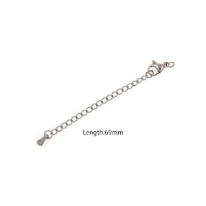 10 Str Necklace Extender, Silver Filled Heart Chain, Tail Chain, Lobster Clasp Extender, Bracelet Extender, DIY Jewelry Supplies, 6.8cm