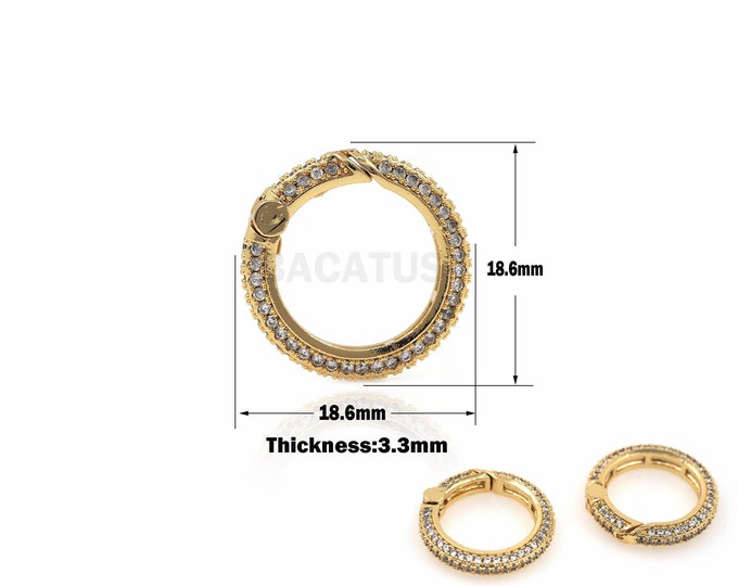 1pcs  Round Buttons And Turnbuckles Charm, Suitable For Chain Wallets, Keychains, Spring Clasps, DIY Jewelry Making  18.6x18.6x3.3mm