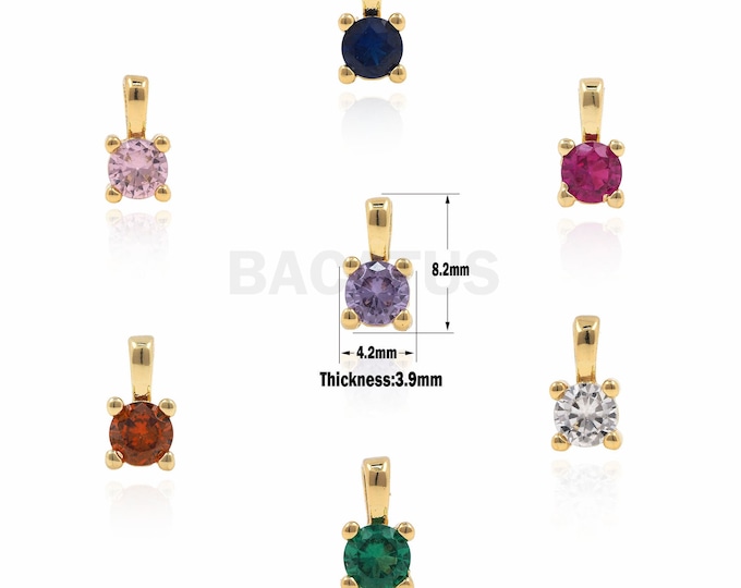 1PCS  Colorful Diamond Pendants,Round Diamond Necklace,Geometric Jewelry,Suitable For Jewelry Making Supplies 8.2×4.2×3.9mm