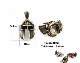 1PCS  Antique style high crown Spartan warrior helmet, ancient Roman warrior head beads, umbrella rope beads 24.4*11.8*13.4mm