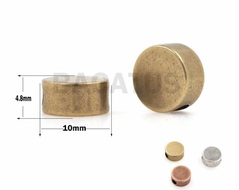 1PCS   Antique flat beads, metal glossy loose beads, used for bracelet/necklace jewelry bead accessories 10x4.8mm