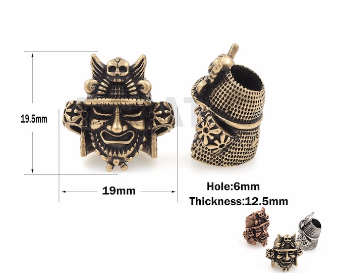1PCS Paracord bracelet warrior helmet beads, samurai head beads, used to weave bracelet supplies 19.5*19*12.5mm